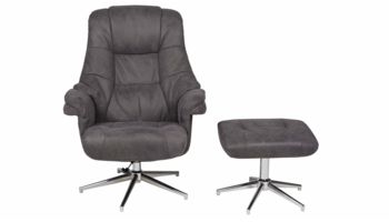 Relaxsessel 11496, mit Hocker Anthrazit